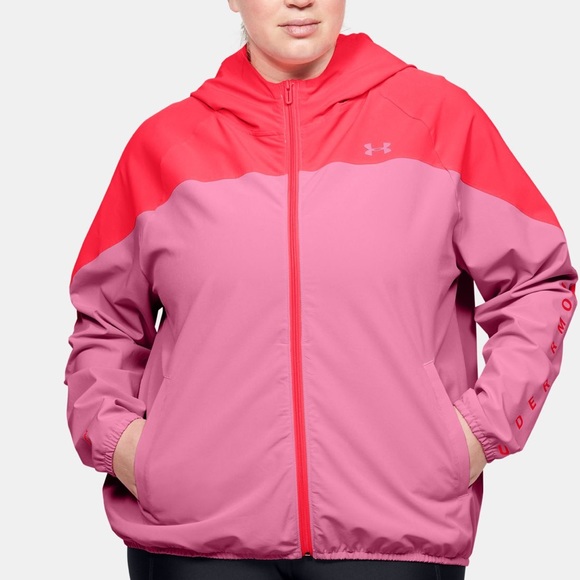 Plus Under Armour Woven Branded Full Zip Hoodie - Picture 2 of 6